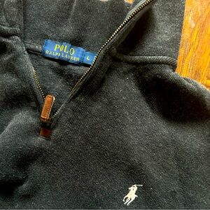 Men’s POLO by Ralph Lauren 1/4 zip sweater graphite size L